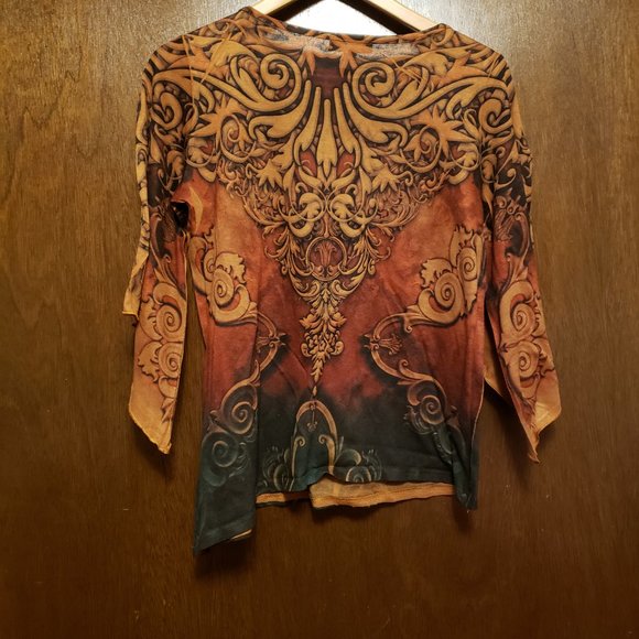 Dress Barn embellished top with handkerchief sleeves - Picture 5 of 5